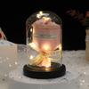 Valentine's Day Immortal Flower Glass Cover Rose Ornament for Girlfriend Holiday Arrangement Rose Simulation Flower Home
