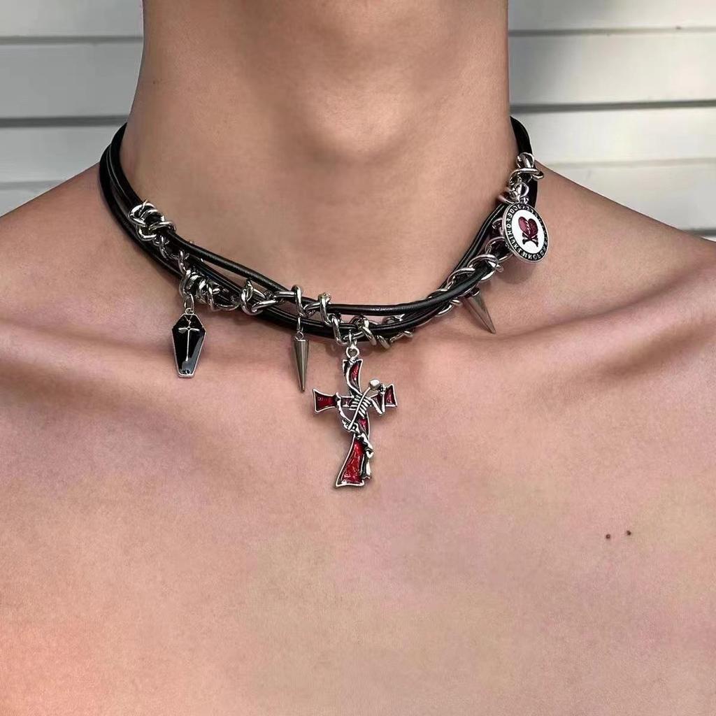 Punk Style Hip-Hop Choker Necklace for Men - High-End Clavicle Chain, Y2K Subculture Jewelry, Sweet & Cool Collar