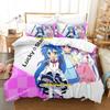 Set Biancheria da Letto Lucky Star Konata Singolo Piazza e Mezza Matrimoniale King Size Set Letto Adulto Bambino Camera da Letto Set Copripiumino Set Lenzuola Anime 3D