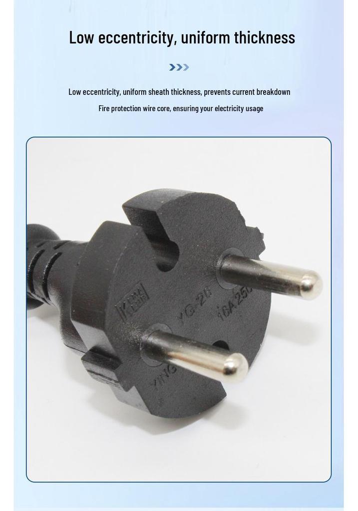 European Standard Two-Pin Pure Copper Power Cord with Dutch Plug (2-Core 0.75/1.5mm²)