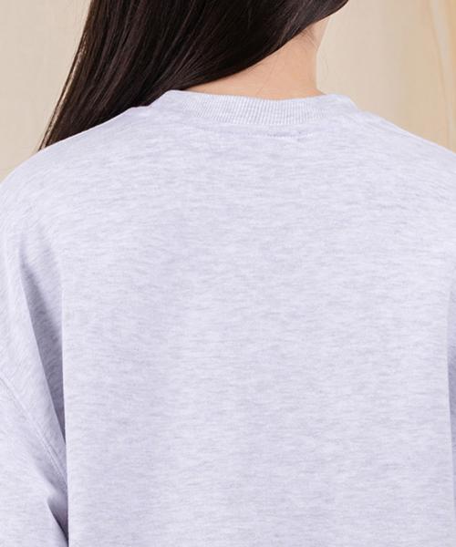 Ellamo French Terry Zipper Pocket Oversized Sweatshirt [Melange]