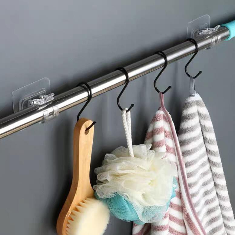 4pcs Nail-Free Adjustable Curtain Rod Holder Clamp Curtain Rod Brackets