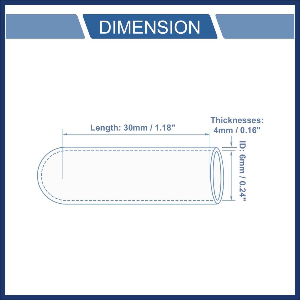 ARISELIFT Silicone Cap, Inner Diameter 6mm, Length 30mm, Hose Band