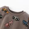 Malwee Boys Fall Crewneck Sweatshirt Cartoon Print Casual Top Toddler Kids