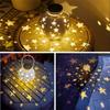 Garden Star Projector Lamp Hanging Solar Lights Outdoor Hanging Solar Lanterns Retro Solar Lamp with Handle Outside Decorations