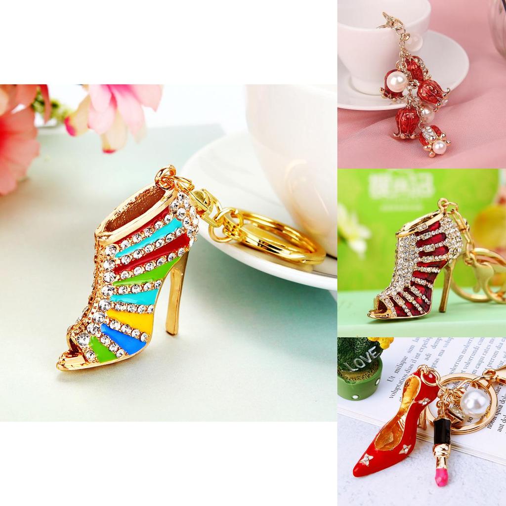 Elegant High Heel Shoe Keychain Women Gift Creative Metal Key Ring For Special Occasions