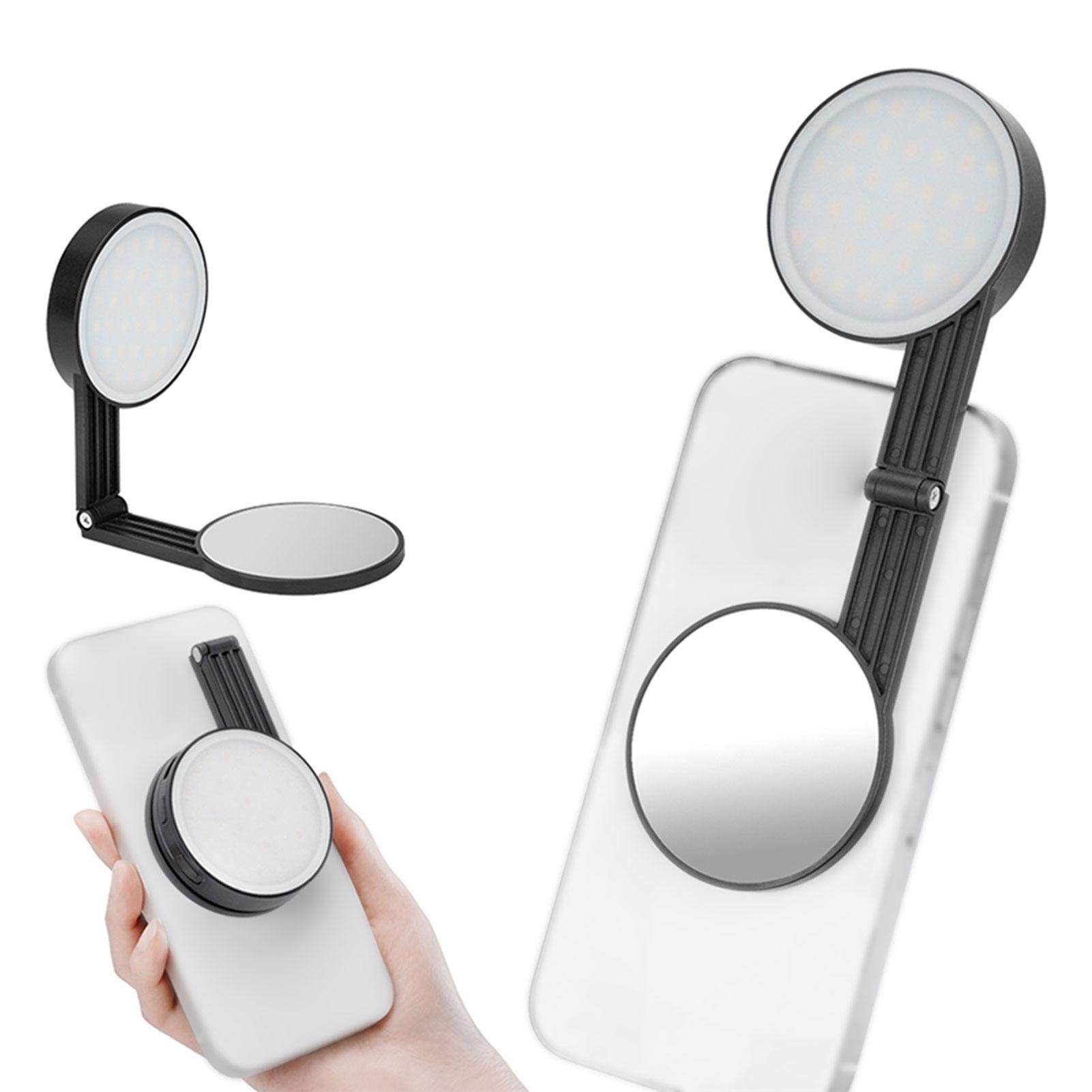 

Мини Магнитное Зеркало для Макияжа Свет Видео Фотография Мягкий Светодиодный Свет Подсветка для Телефона Прямой Эфир Свет для Красоты 180 градусов