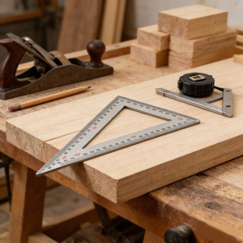 Stainless Steel Triangular Ruler Drawing Triangle Double Side Scale and 2mm Thickness for Woodworking Measuring