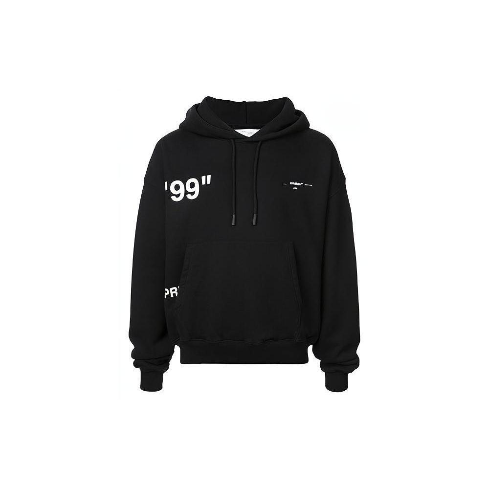 Off-White Ss19 Back Print Loose Hoodie Men hoodies Black OMBB037R19B970011088