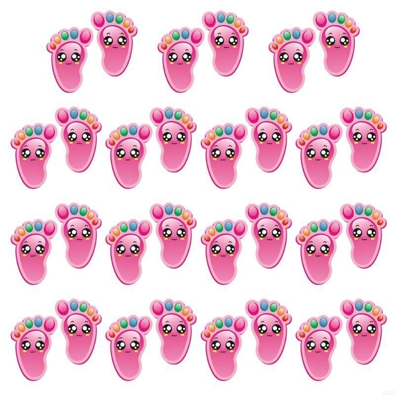 62KD 15 párů Dětské podlahové samolepky Dětský pokoj Ložnice Obývací pokoj Samolepicí Obtisky s otisky stop pro sociální odstup