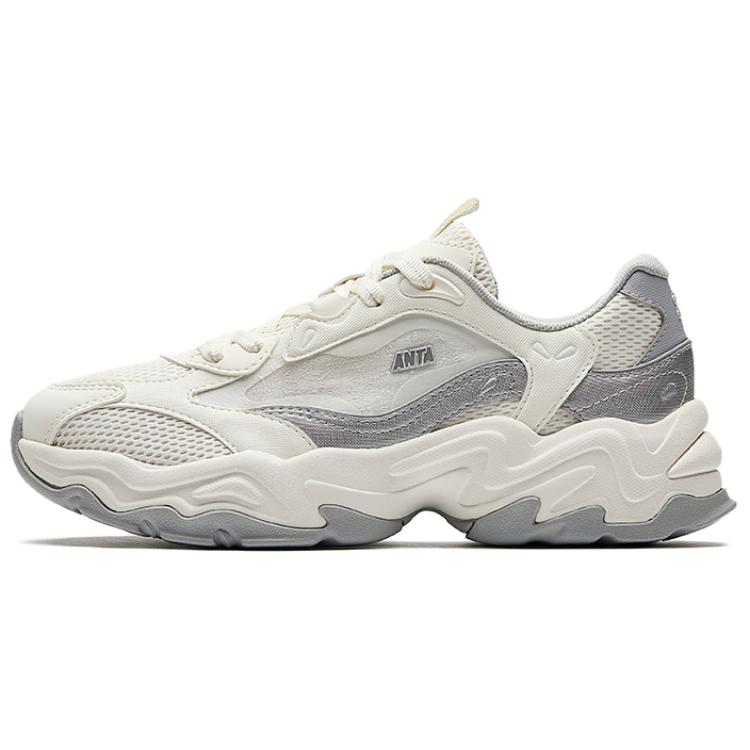 ANTA Retro Dad Shoes Off White Gray Women 122528858-3 36.5