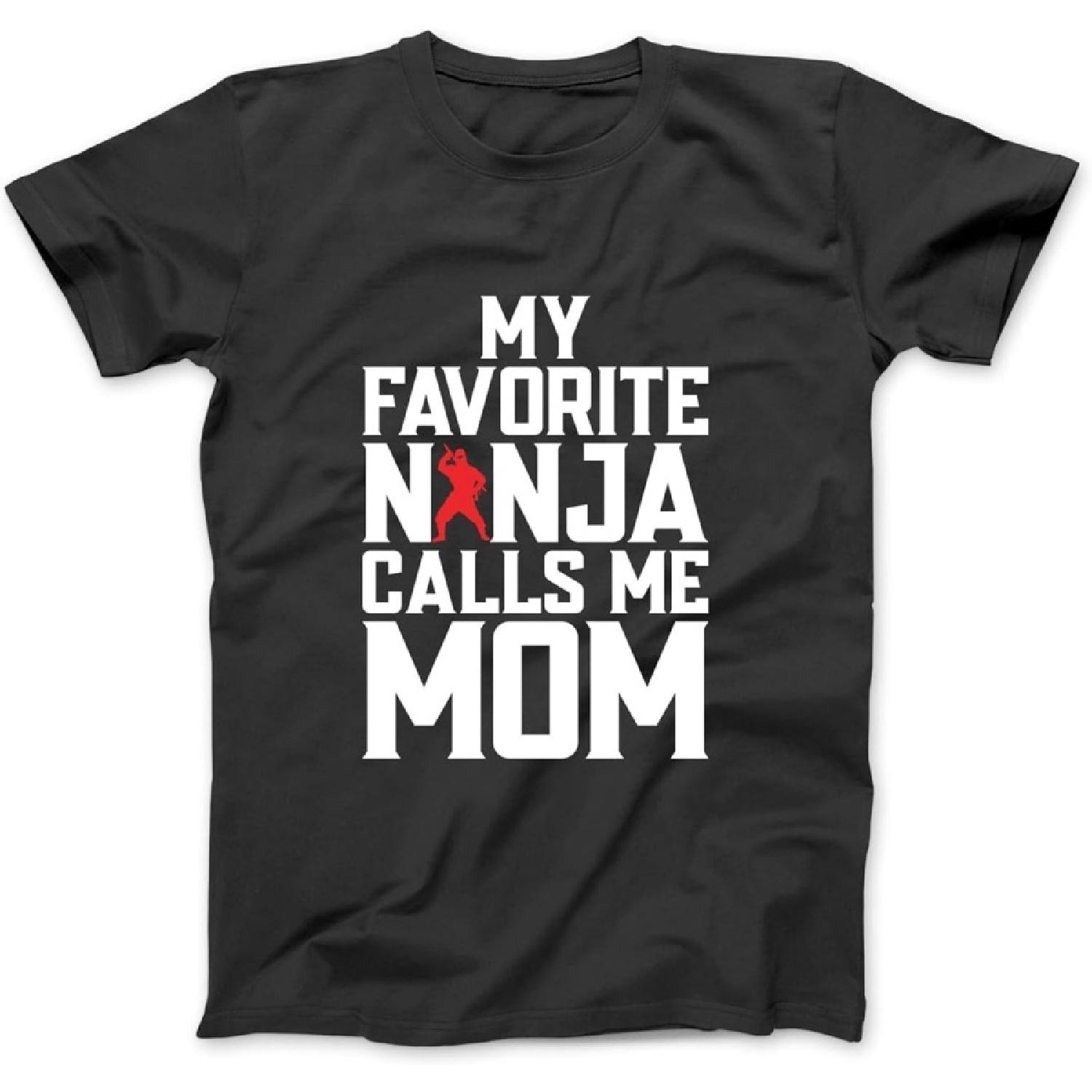 My Favorite Ninja Calls me Mom Ninja Mom Long Sleeve, T-Shirt, Sweatshirt, Hoodie for Men Women Kids Made in Canada Black S