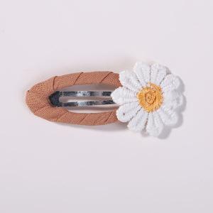 Yalun Jewelry Popular Daisy Bb Clip Small Printed Hair Accessories Daily Fabric Handmade Hairpin 4572