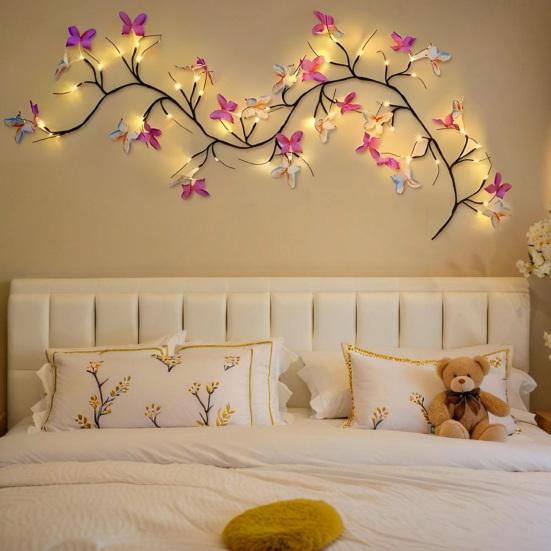 LED Rattan Lamp Energy-saving USB Powered Easy to Install Butterfly String Light Romantic Interior Lighting Indoor/Outdoor Decor