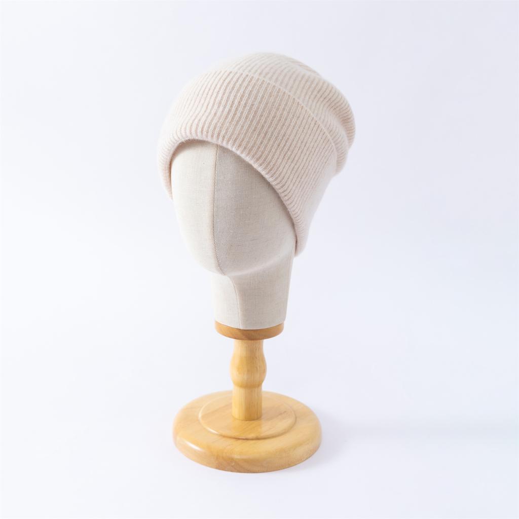 % Merino Pure Wool Knitted Wool Hat Autumn and Winter Warm Solid Color Flanged Cold Hat Men's and Women's Versatile Ear Protection Hat