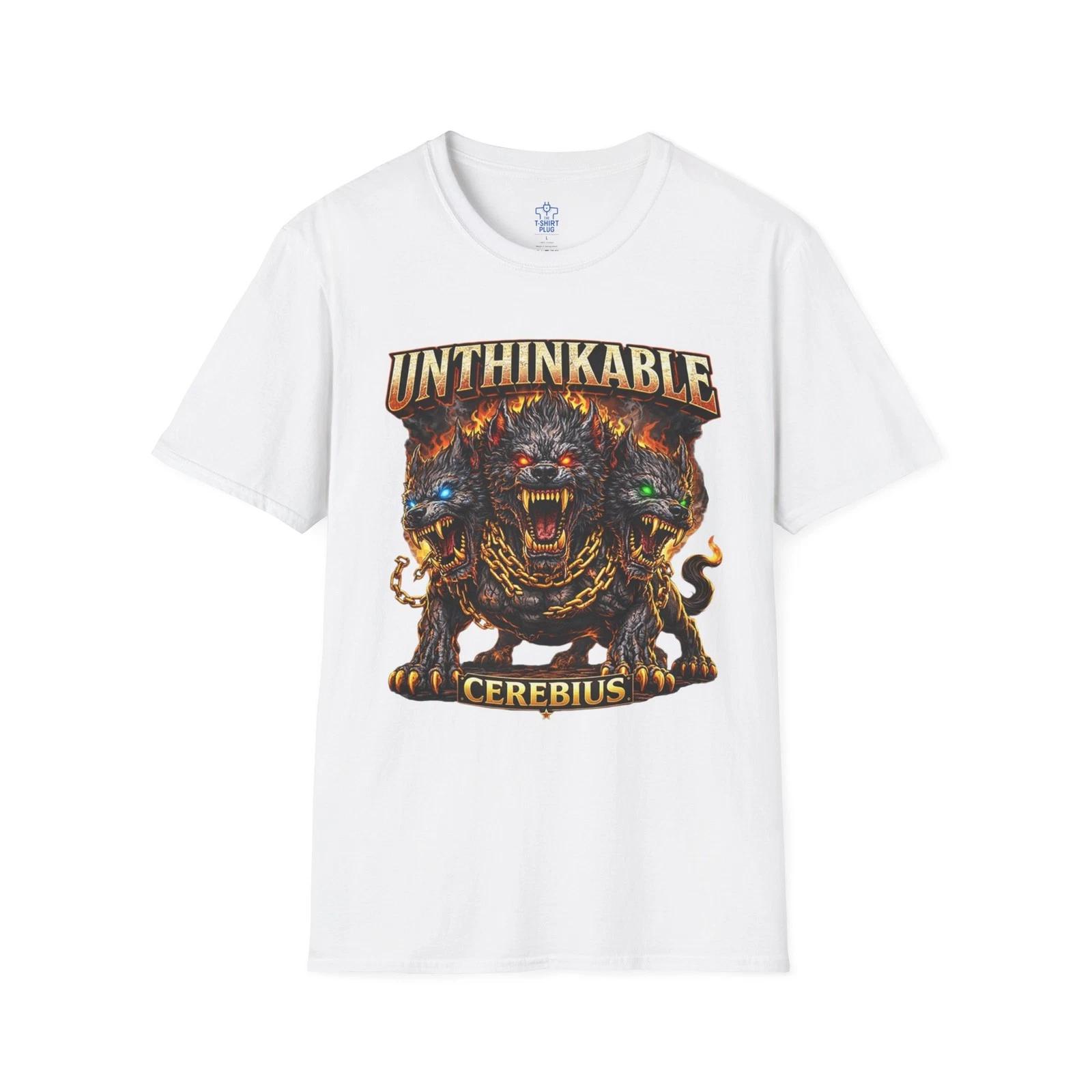 Unthinkable Three-Headed Wolf Cerebius T shirt | Multi-Eye Fantasy Creature 4XL
