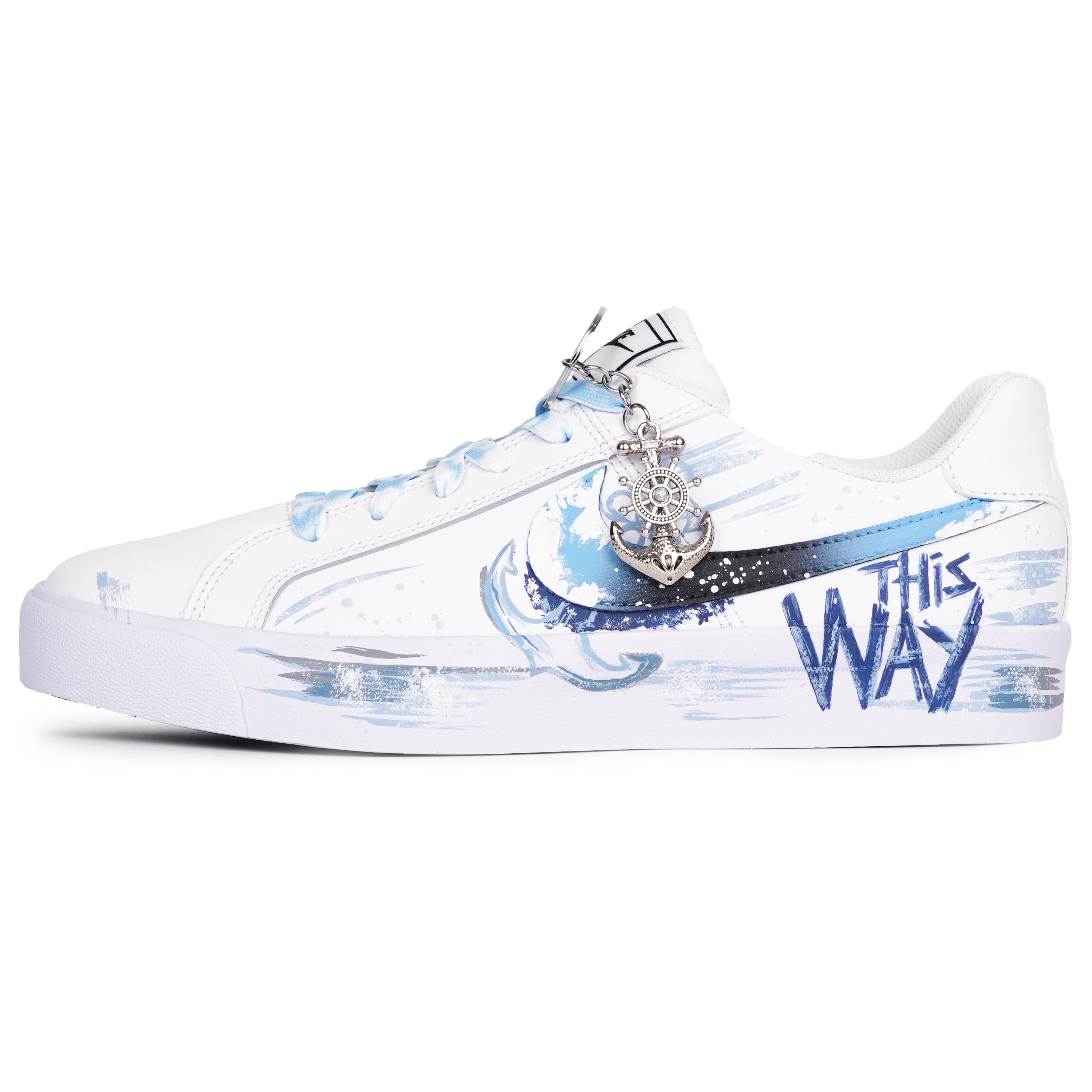 

Nike Court Royale Sea Blue Journey Slip Resistant Abrasion Resistant Low top Skateboard Shoes Unisex Blue BQ4222-103(Team237-)