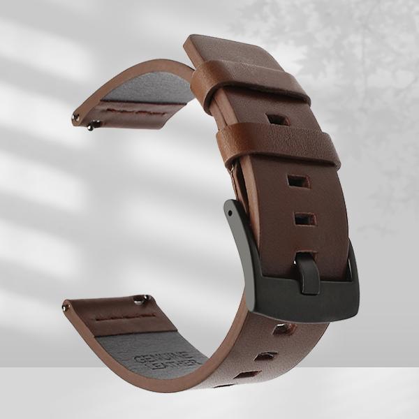 

20mm 22mm Watch band Quick release Leather Strap for Samsung Galaxy Watch 3 Active2 40 44mm huawei watch gt 2 WatchBand 18 24mm 22mm чорний коричневого кольору