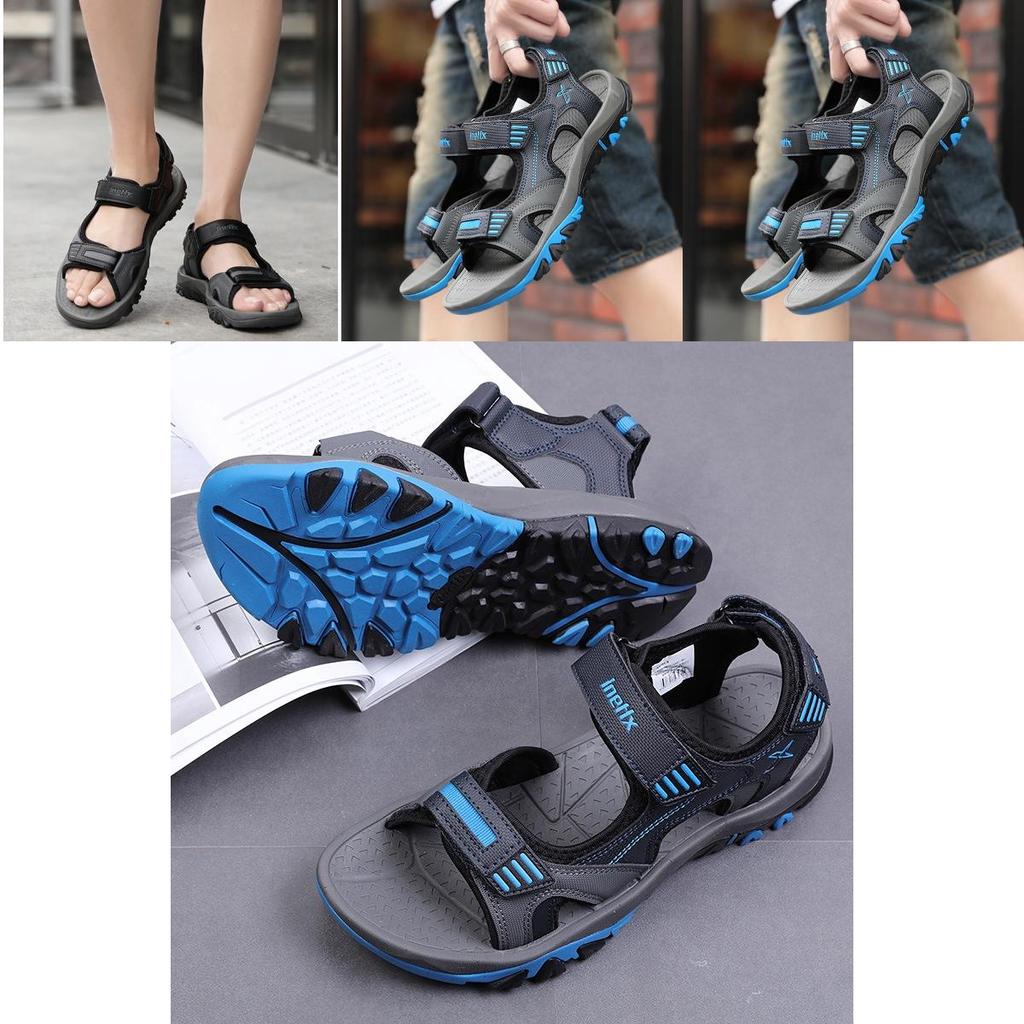 Premium Cowhide Leather Mens Beach Sandals With Breathable Sport Casual Comfort
