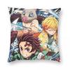 Demon Slayer Kimetsu No Yaiba Kissenbezug Weicher Polyester Kissenbezug Geschenk Kissenbezug Hülle Zuhause Reißverschluss cm