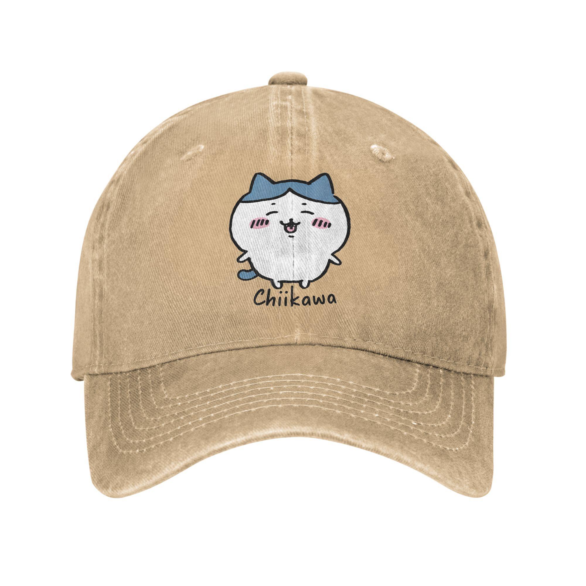

Vintage Cute Kawaii Anime Japanese Chiikawa Baseball Cap Men Women Distressed Cotton Snapback Hat Outdoor Travel Gift Hats Cap Adjustable