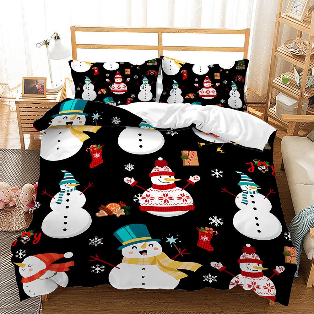 Digital Printing Three-Piece Christmas Series Quilt Cover Sheet Kit