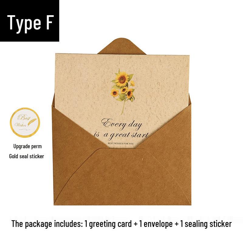 Retro Minimalist Floral and Leaf Greeting Card for Christmas, Birthday, Thanksgiving, or Thank You.