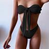 Ribbed Fabric Bandeau High Waist Bikini - Hot Selling Swimsuit for Women