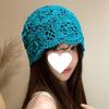 Handmade Hats Stacked Thin New Woven Hollow Retro Knitted Literary Bag Head Wool Hat Women
