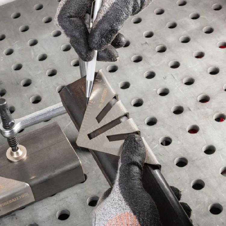 Angle Square for Metal Tubing,Metalworking Miter Square Tool with Etched 45 90 22.5 Degree References for Frame