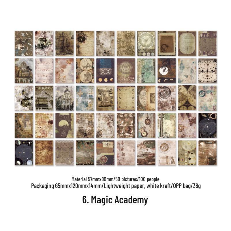Yan Ji Retro Poetry Collection Stickers: Speckled Night Series for Diary & Collage - 6 Styles