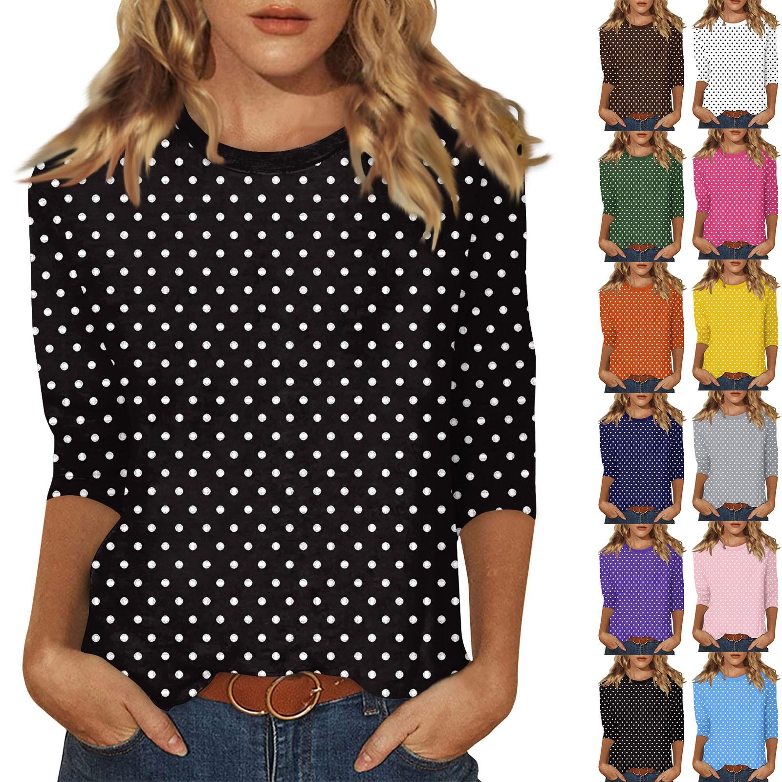 

Women s O-neck 3/4 Sleeve Striped Print Top L чорний