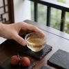 4/8 Pcs Slate Drink Coasters, Black Stone Coaster Set, Laser Engraving Blanks with Anti-Scratch Bottom for Home, Office