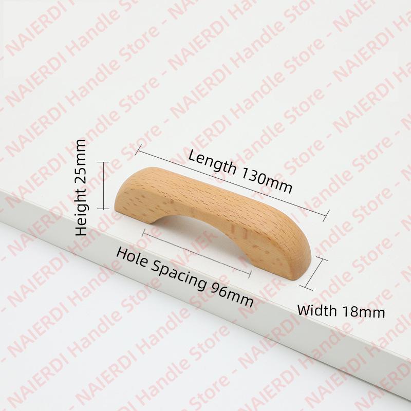 NAIERDI Solid Wood Cabinet Handles Modern Single Hole Wooden Pulls Octagon Round Knobs for Kitchen Cupboard Wardrobe Hardware