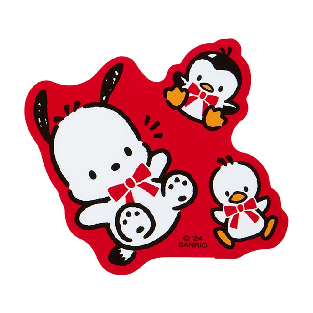 Sanrio Sanrio Pochacco klistremerkesett 35-årsjubileum rødt bånd Designsegl Pochacco Pochacco Skrivesaker Skrivesaker klistremerke 35-årsjubileum Bursdag