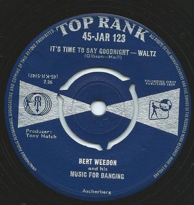 7inch Record BERT WEEDON - Charmaine-Waltz / It's Time To Say  45JAR123 Top Rank 1959 UK Pop Used