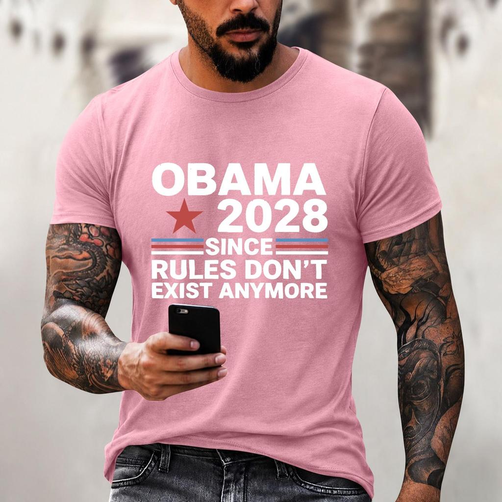 Men's Funny Letter Print Casual Loose Fit Graphic Tee Shirt for Everyday Wear