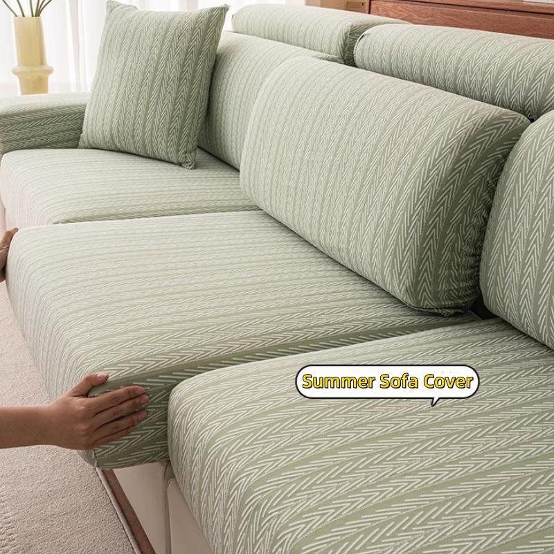 Summer Cool Ice Silk Sofa Cover Stretchable Couch Cushion Slipcover All-Inclusive Universal Sofa Protector Non-Slip Settee Pad