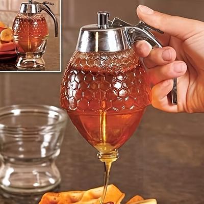 Versatile Honey Dispenser with Storage Rack - Ideal for Syrup, Sauce & Seasonings