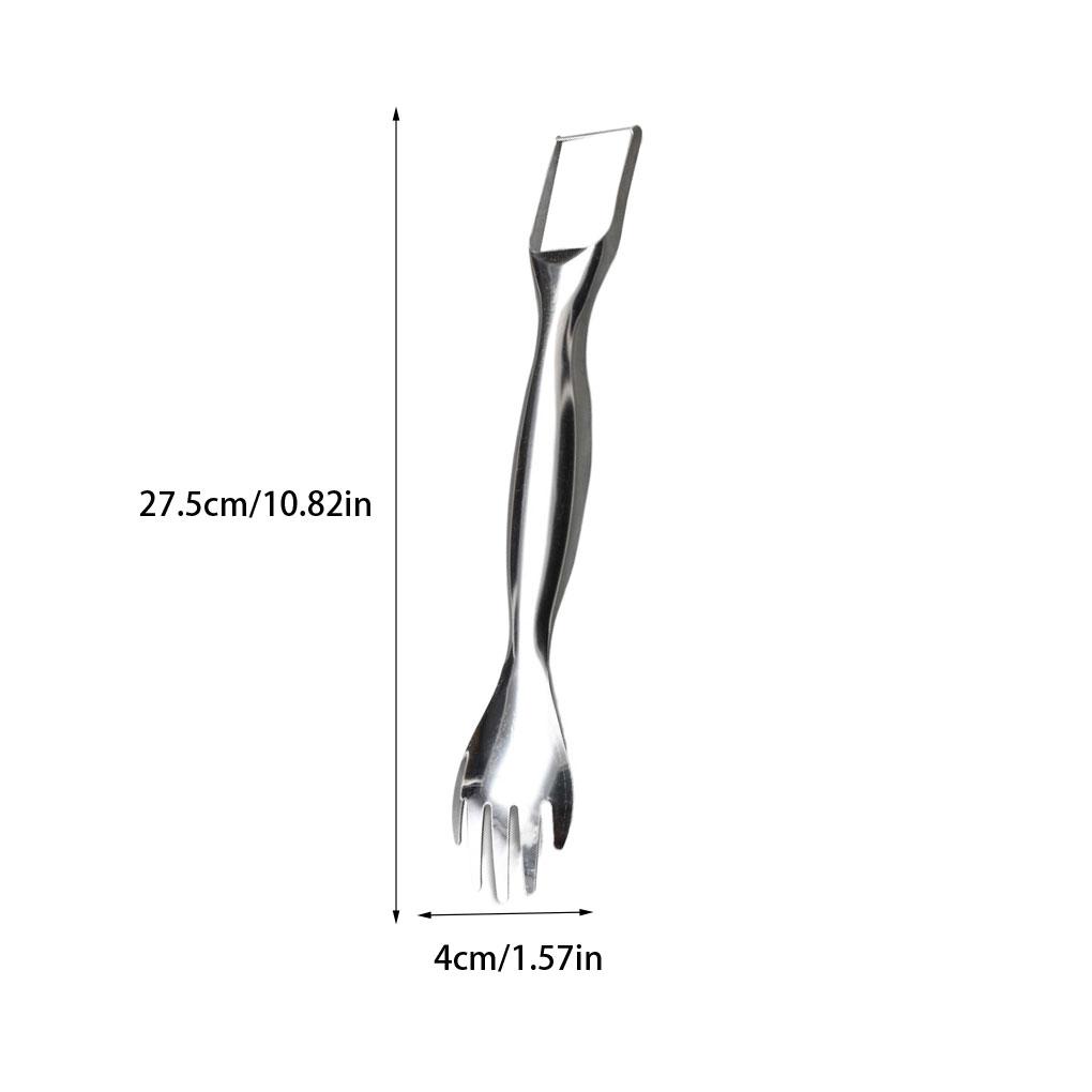 2pcs Stainless Steel Fruit Slicers Fork Easy Durable Convenient 2-in-1 Stainless Steel Fruit Slicers