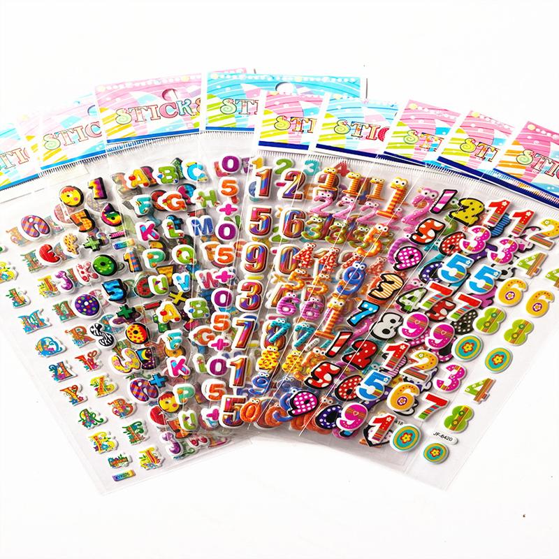 Children Bubble Stickers Cartoon Stickers Animals Fruits Fluffy Stationery Stickers Boys Girls Birthday Holiday Gifts TMZ