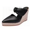 2024 Summer Shoes Women High Heels Pointed toe Fashion Ladies Party Shoes Flat Platform Wedges Heels Black Pink Big Size A4357