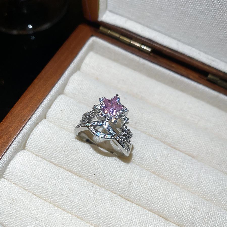 Maillard Vintage Geometric Flower Tiger's Eye Open Ring Simple Index Finger Ring Jewelry