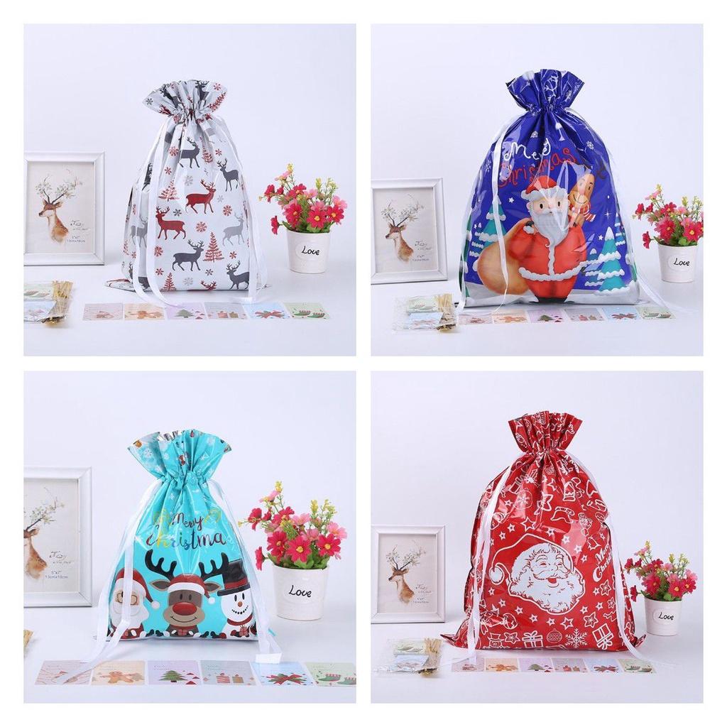 Säcke Weihnachten Groß Wiederverwendbar Kordelzug Umhüllung Geschenk Geschenk Party Weihnachten Taschen
