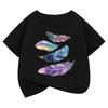 Kurzarm Vintage Blattdruck T-Shirts Mode Kinder Kinder T-Shirt Jungen Mädchen Sommer Frühling Lässiges Oberteil T-Shirt