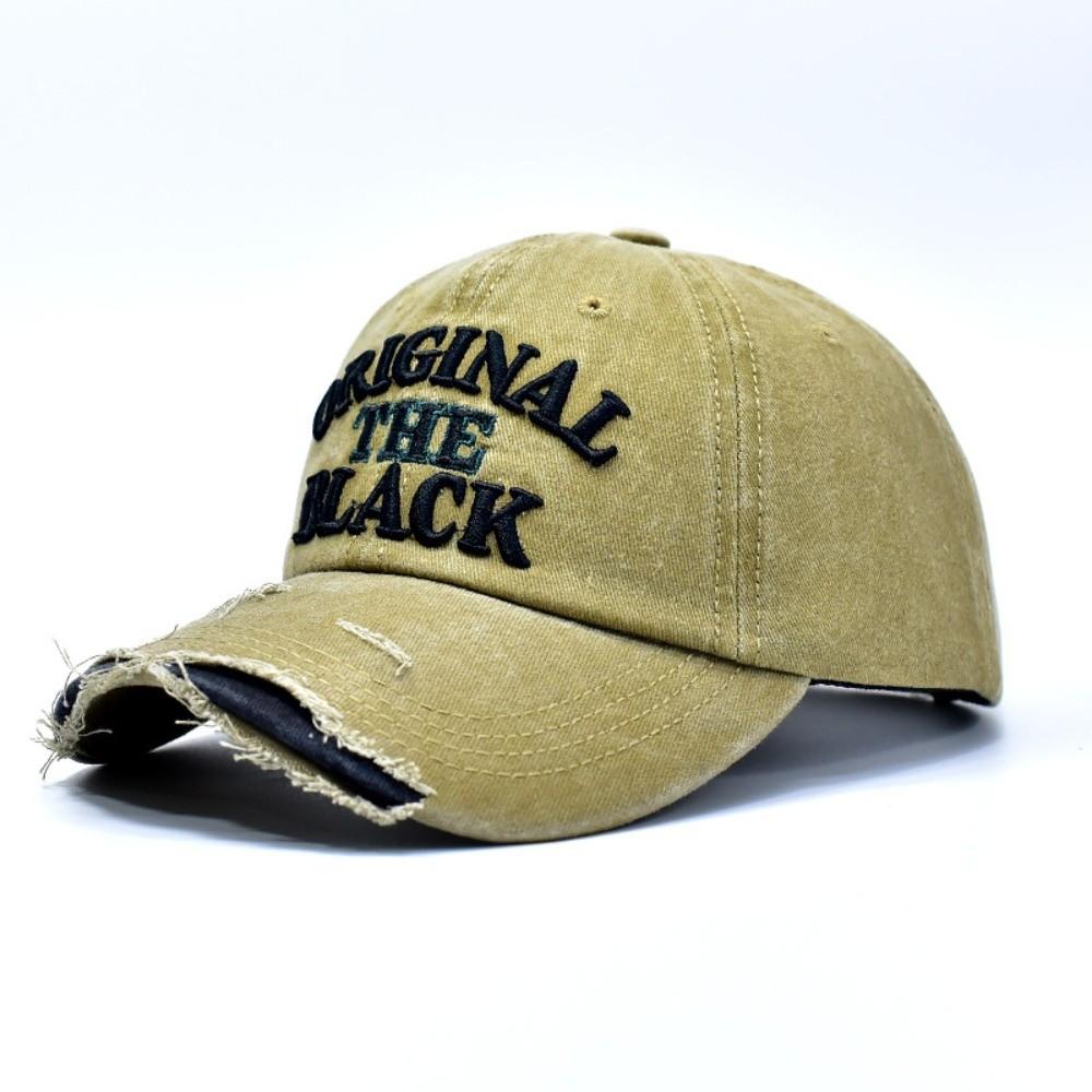 Letter ORIGINAL THE BLACK Broken Hole Baseball Cap Washed Cotton Adjustable Embroidery Baseball Cap Sunshade Hats хаки