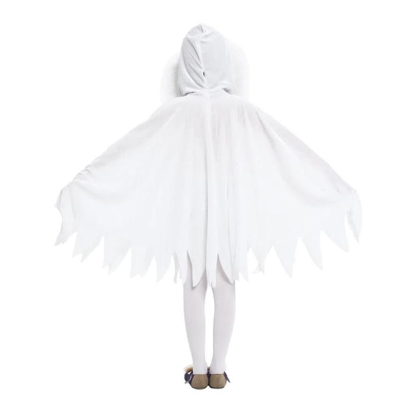 Halloween Children's Elf Cloak Cosplay Costumes White Elf Ghost Hooded Cape Christmas Cape Dress Up As A Halloween Stage Costume