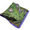 Oil painting purple iris flower print 111 mulberry silk silk scarf women's summer versatile silk 11cm small square scarf batch