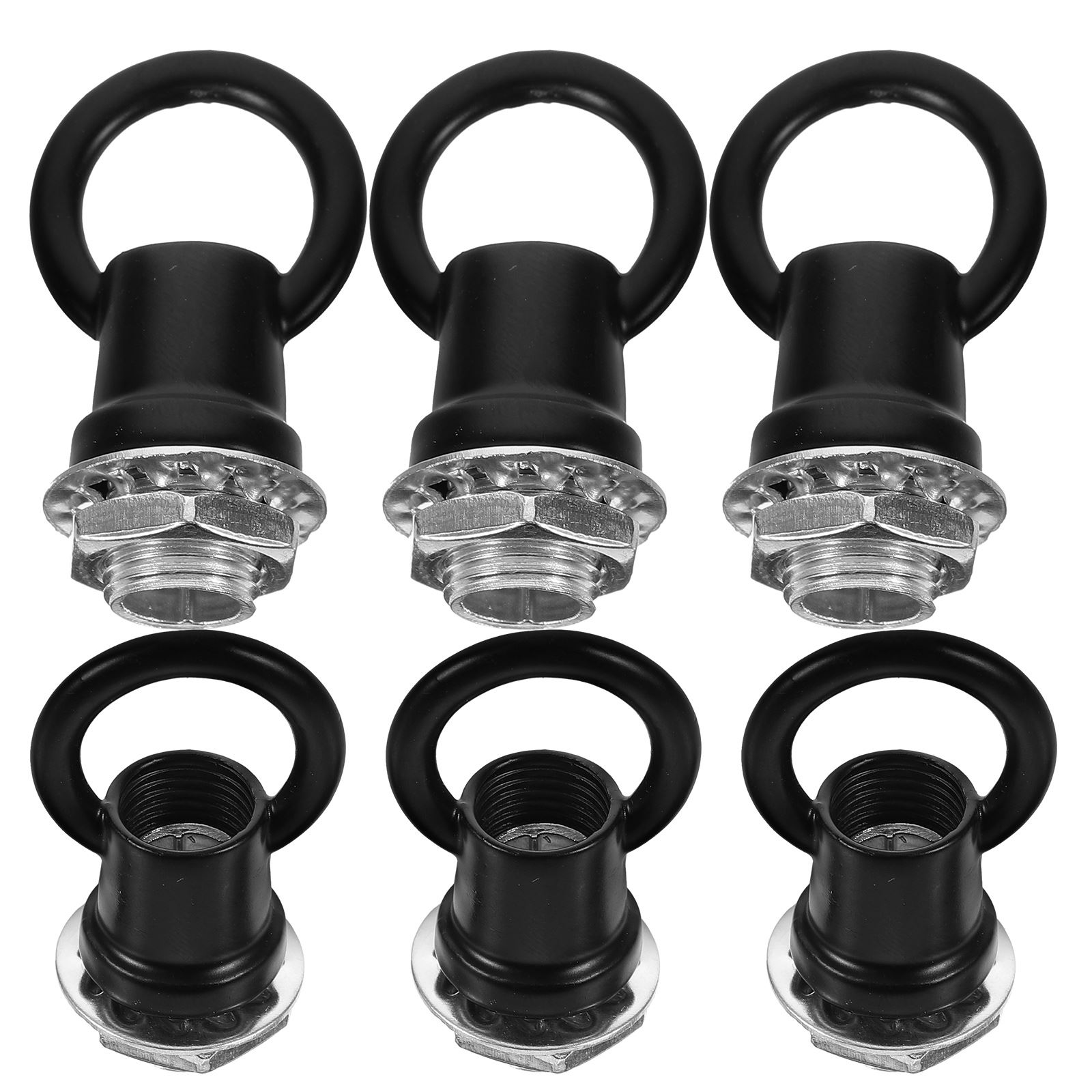 6 Pcs Heavy Duty Hook Rings M10 Threaded Eye Nuts Lamp Lighting Accessories Chandelier Parts Ceiling Hanging Chains Light