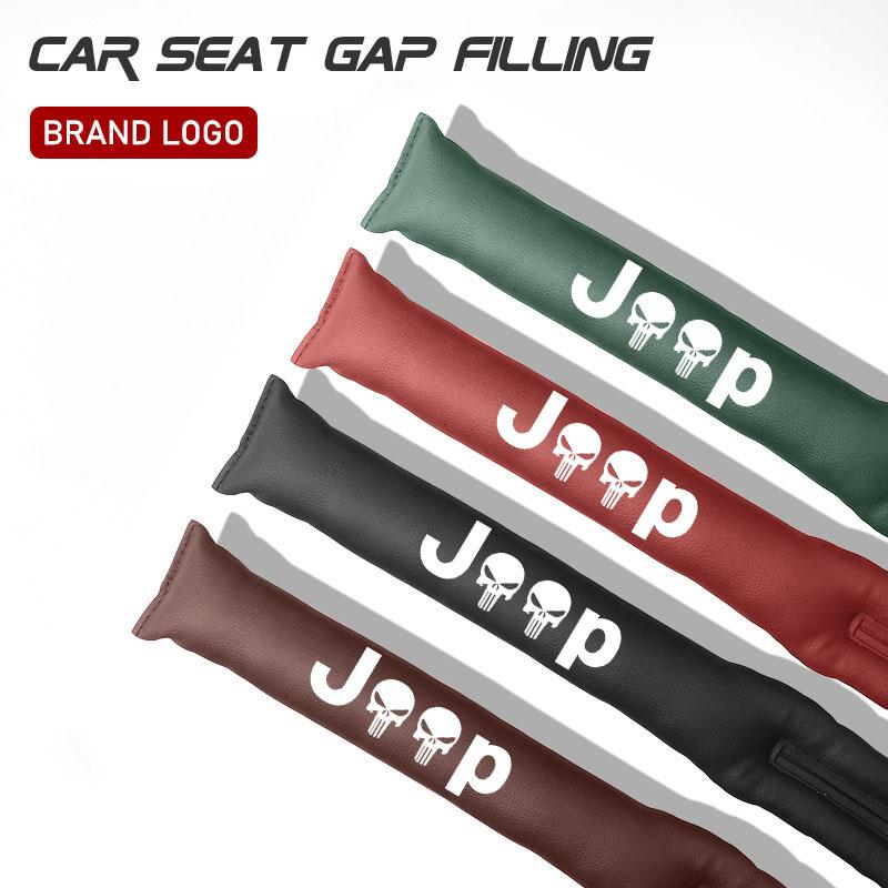 Car Seat Gap Filler PU Leather Soft Side Seam Plug For Jeep Grand Cherokee Wrangler JK Gladiator Compass Renegade Patriot Libert